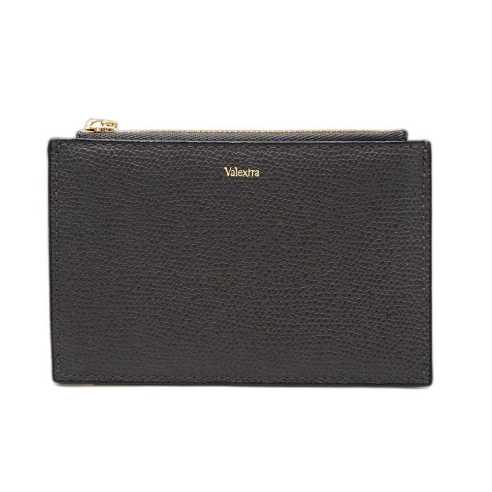 Valextra Milpunte Calf Leather Zippered Card Holder 3CC Smoky Grey SGNL000902...